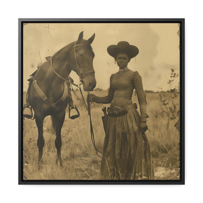 Black Cowgirl IV, Gallery Canvas Wraps, Square Frame