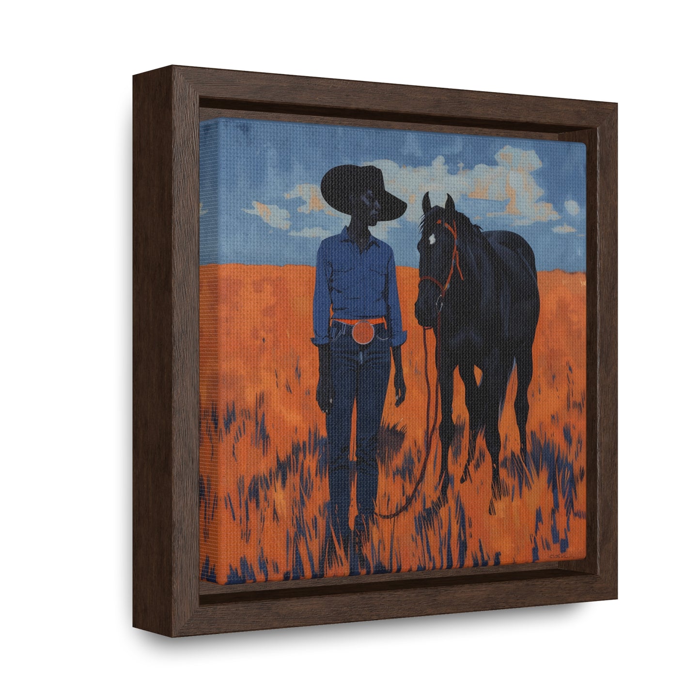 A Girl and Her Horse, Gallery Canvas Wraps, Square Frame