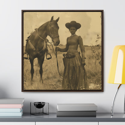 Black Cowgirl IV, Gallery Canvas Wraps, Square Frame