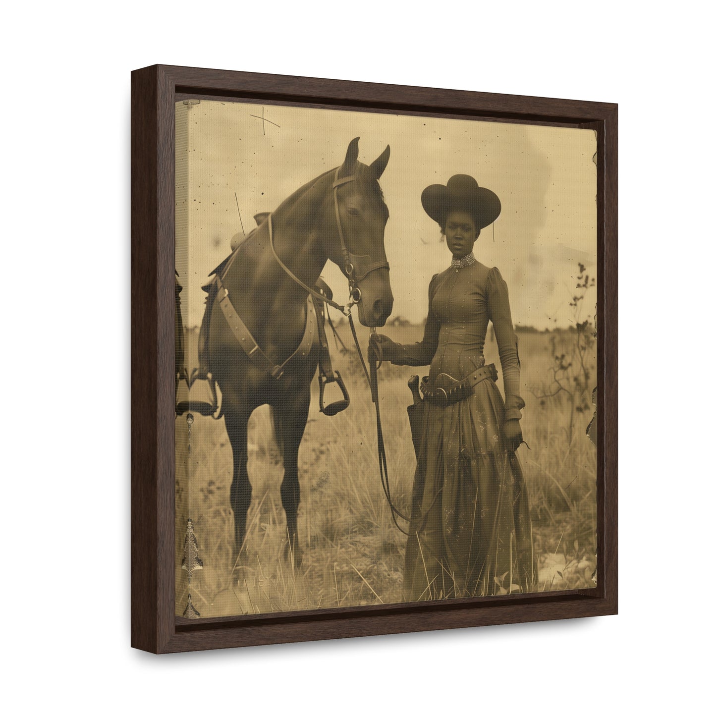 Black Cowgirl IV, Gallery Canvas Wraps, Square Frame