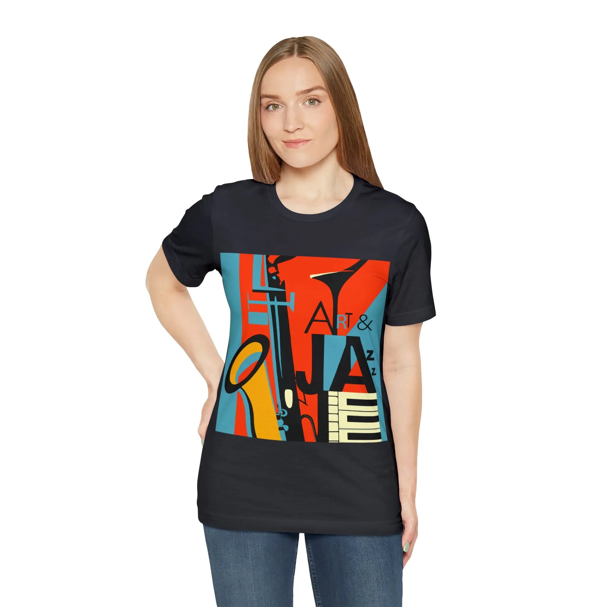 Art & Jazz Vintage Graphic T-Shirt | Unisex Jersey Short Sleeve Tee 