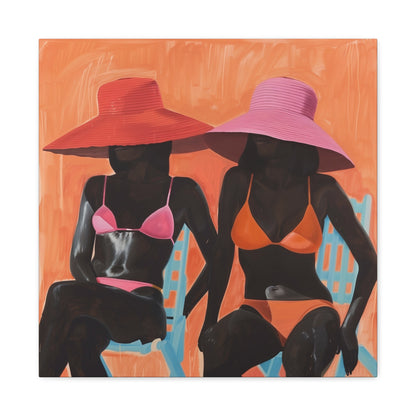 Poolside | Women Art | Black Woman Art | African American Art | Black Culture Art | Canvas Gallery Wraps