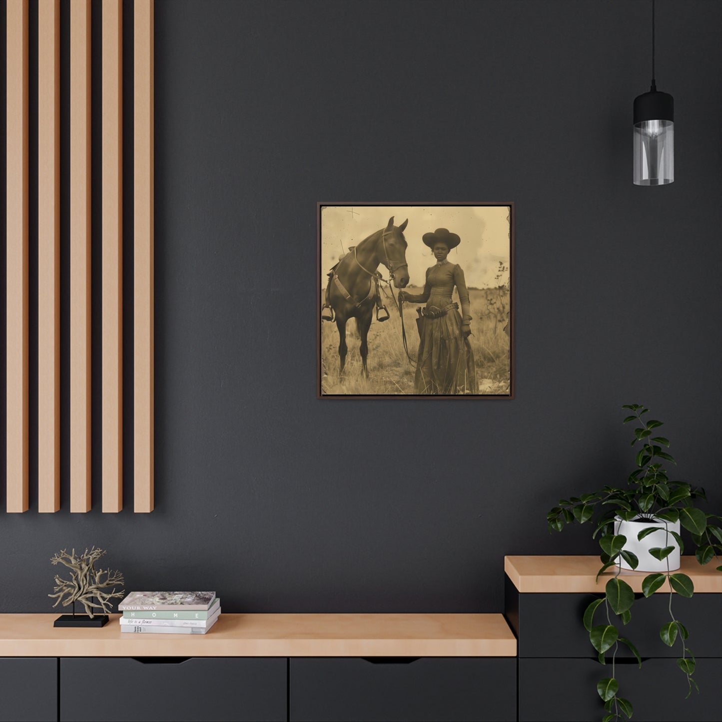 Black Cowgirl IV, Gallery Canvas Wraps, Square Frame