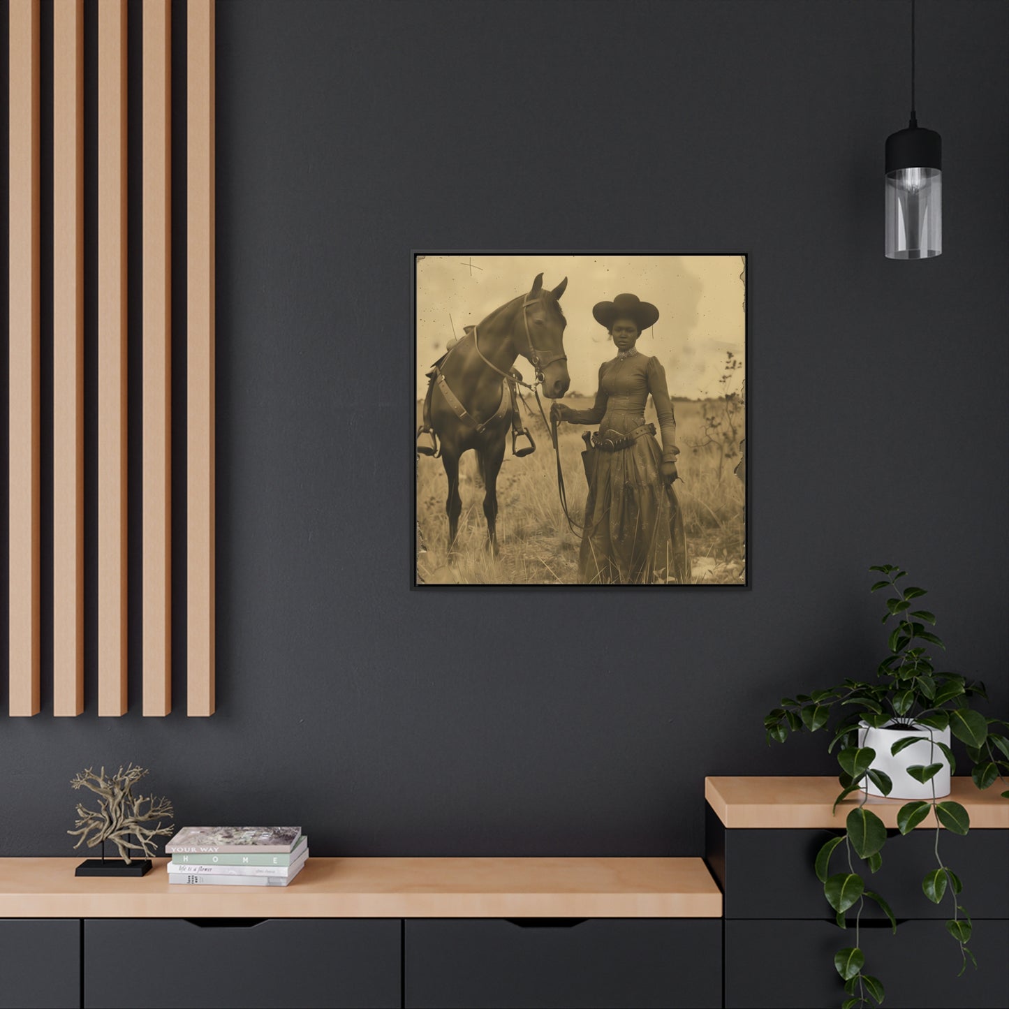 Black Cowgirl IV, Gallery Canvas Wraps, Square Frame