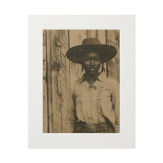 Black Cowgirl II, Fine Art Prints (Passepartout Paper Frame)