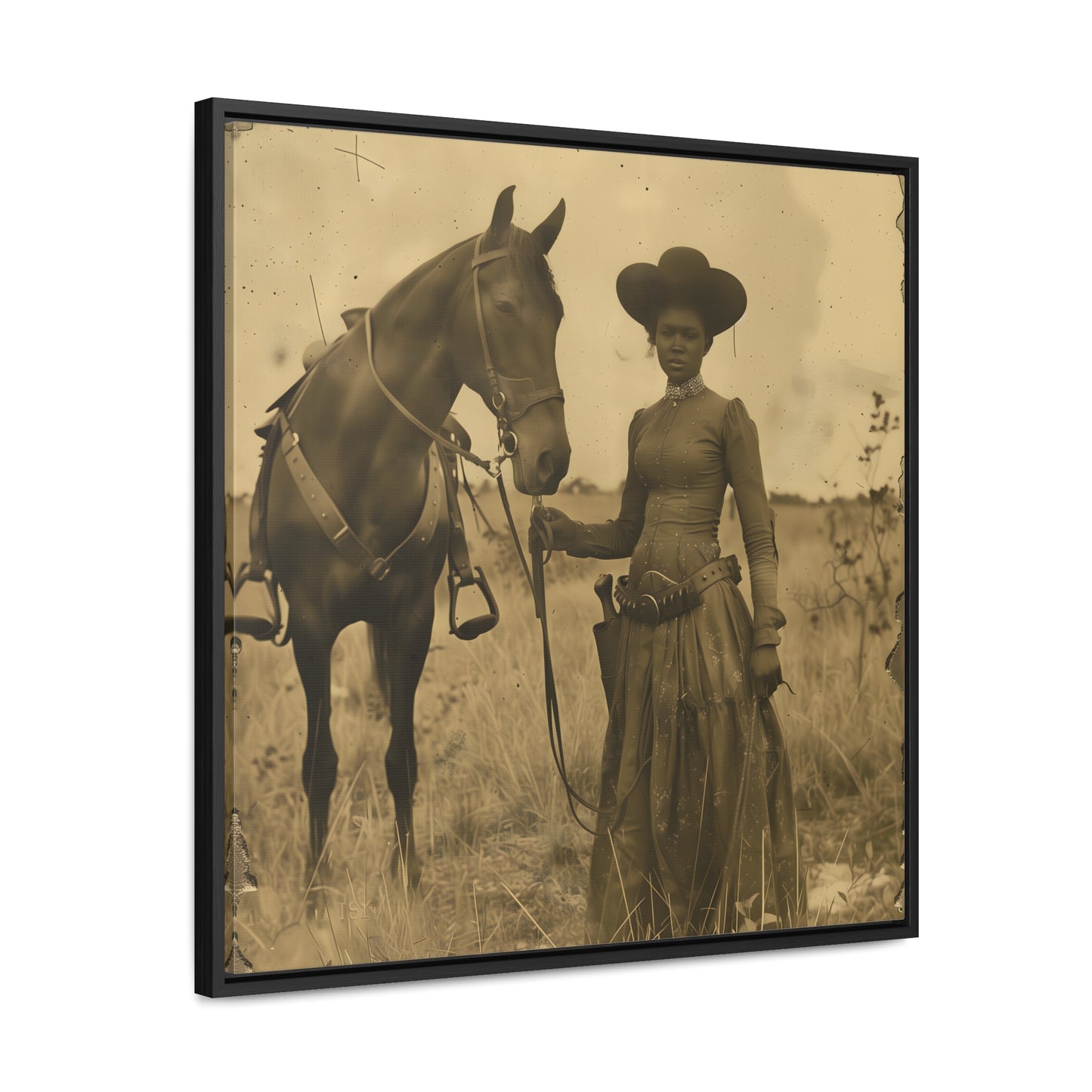 Black Cowgirl IV, Gallery Canvas Wraps, Square Frame