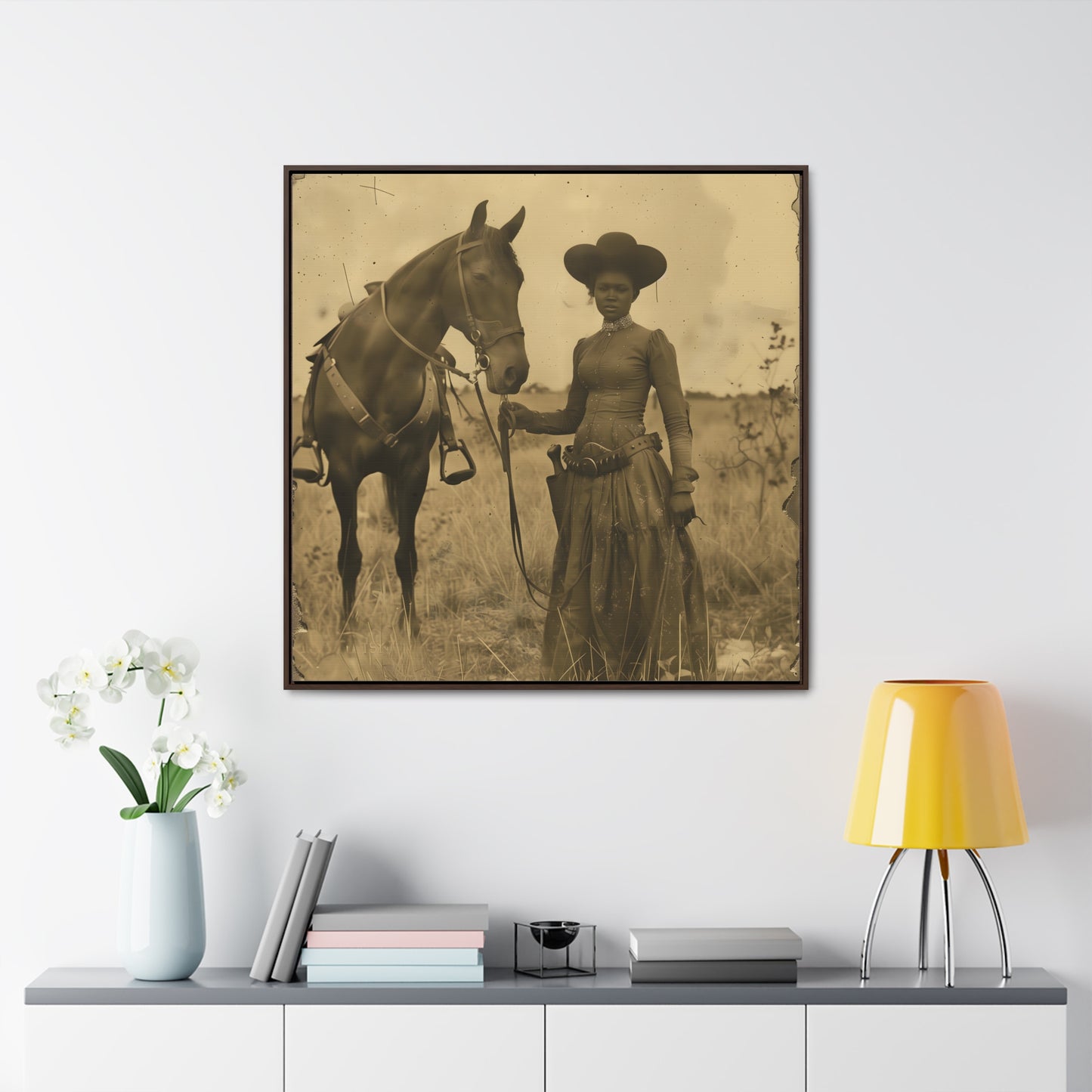 Black Cowgirl IV, Gallery Canvas Wraps, Square Frame