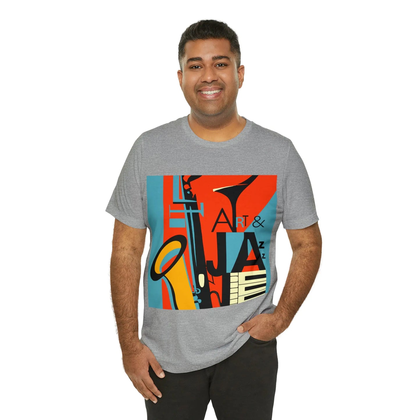 Art & Jazz Vintage Graphic T-Shirt | Unisex Jersey Short Sleeve Tee 