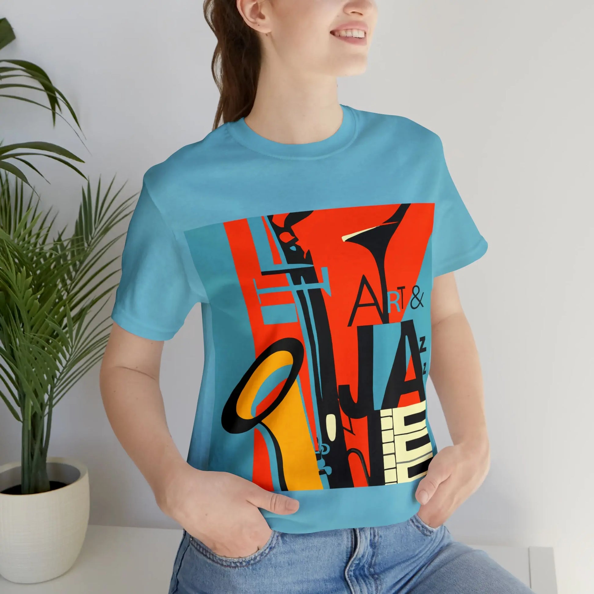 Art & Jazz Vintage Graphic T-Shirt | Unisex Jersey Short Sleeve Tee 