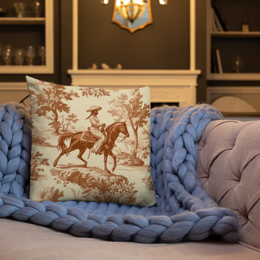 American Western Cowgirl Pillow