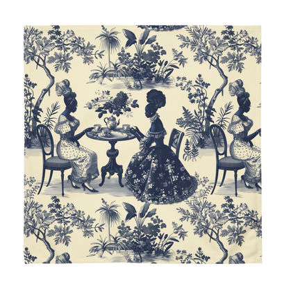 Toile de Jouy Napkin, Blue Floral Napkin, Cream Napkin