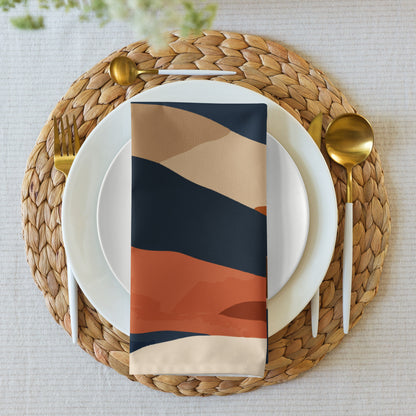 Abstract Mountain Landscape Cloth Napkin Set