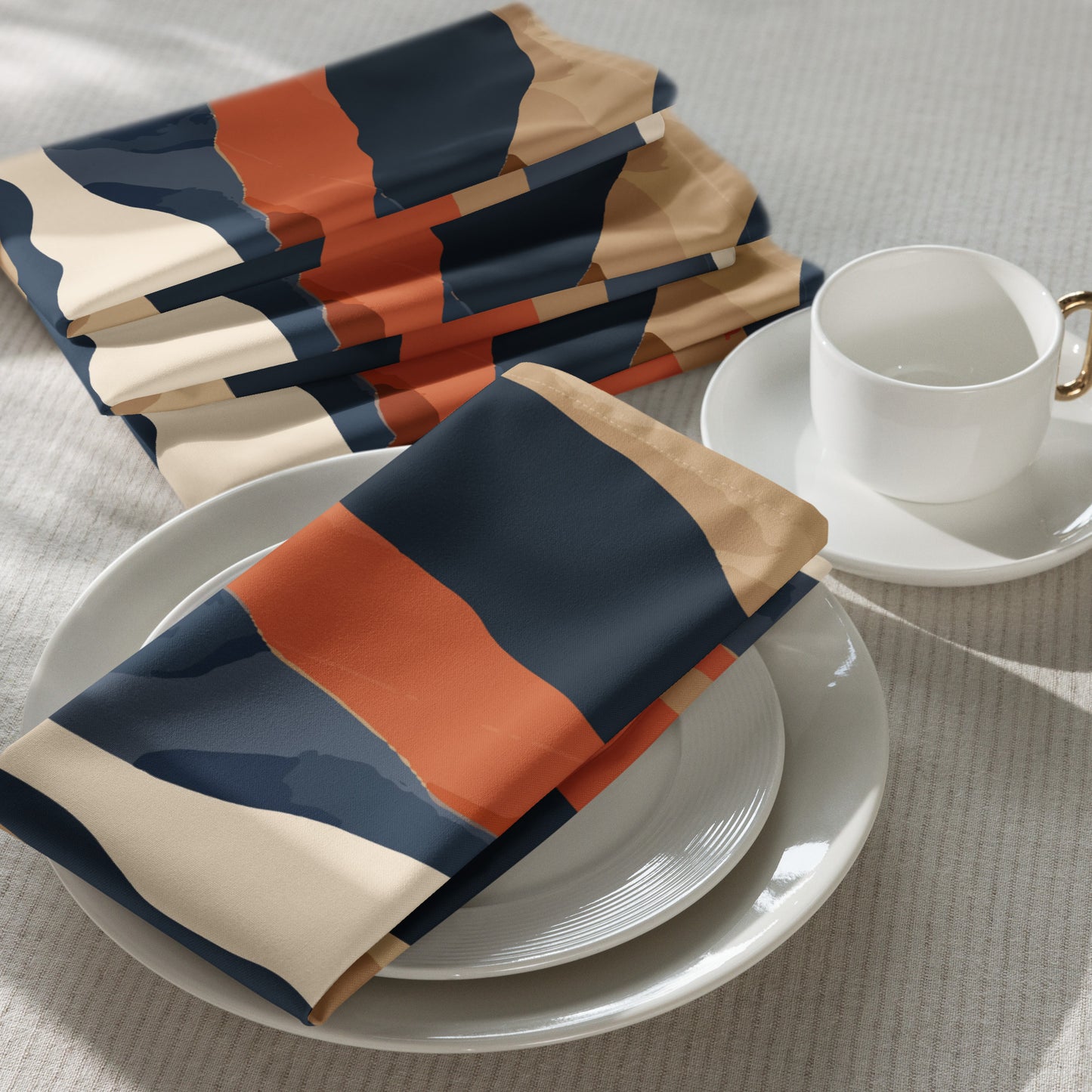 Abstract Mountain Landscape Cloth Napkin Set