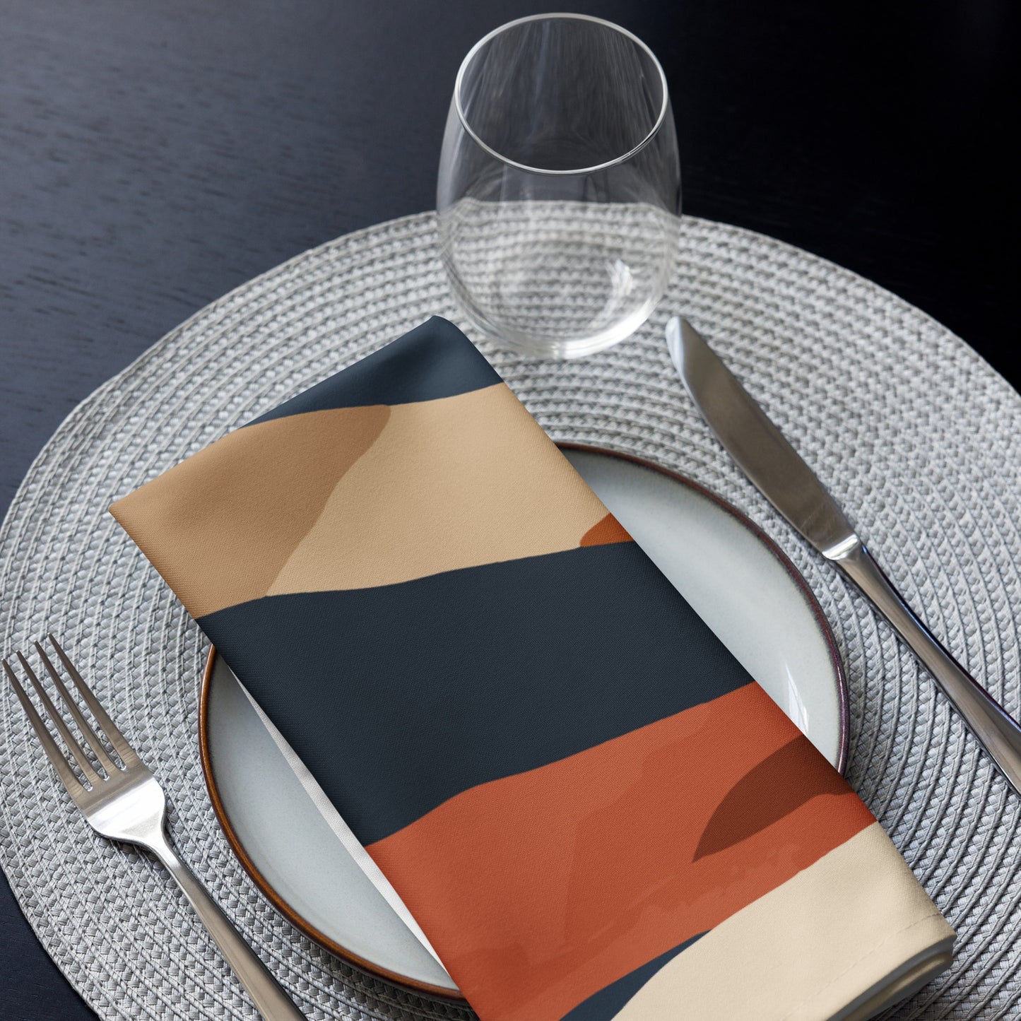 Abstract Mountain Landscape Cloth Napkin Set