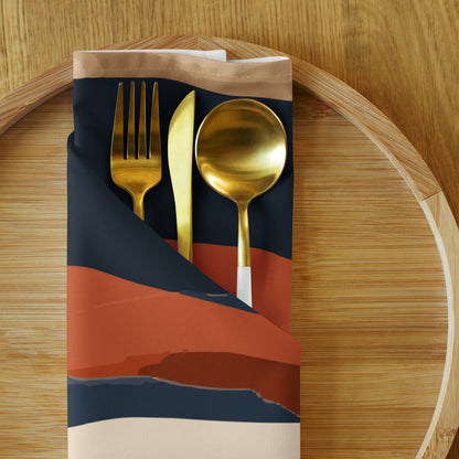 Abstract Mountain Landscape Cloth Napkin Set