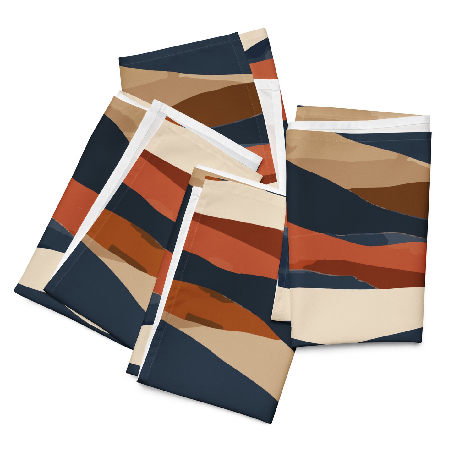 Abstract Mountain Landscape Cloth Napkin Set