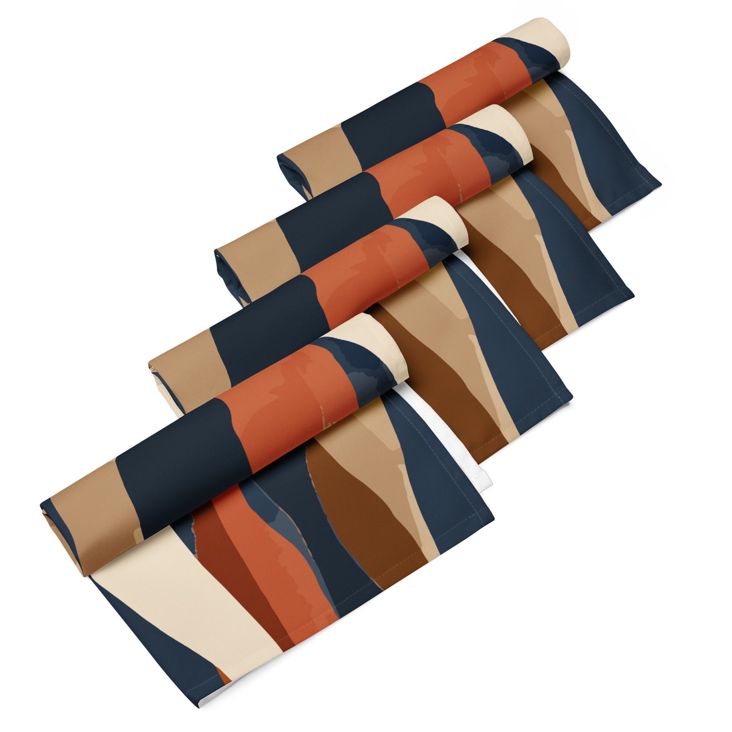 Abstract Mountain Landscape Cloth Napkin Set