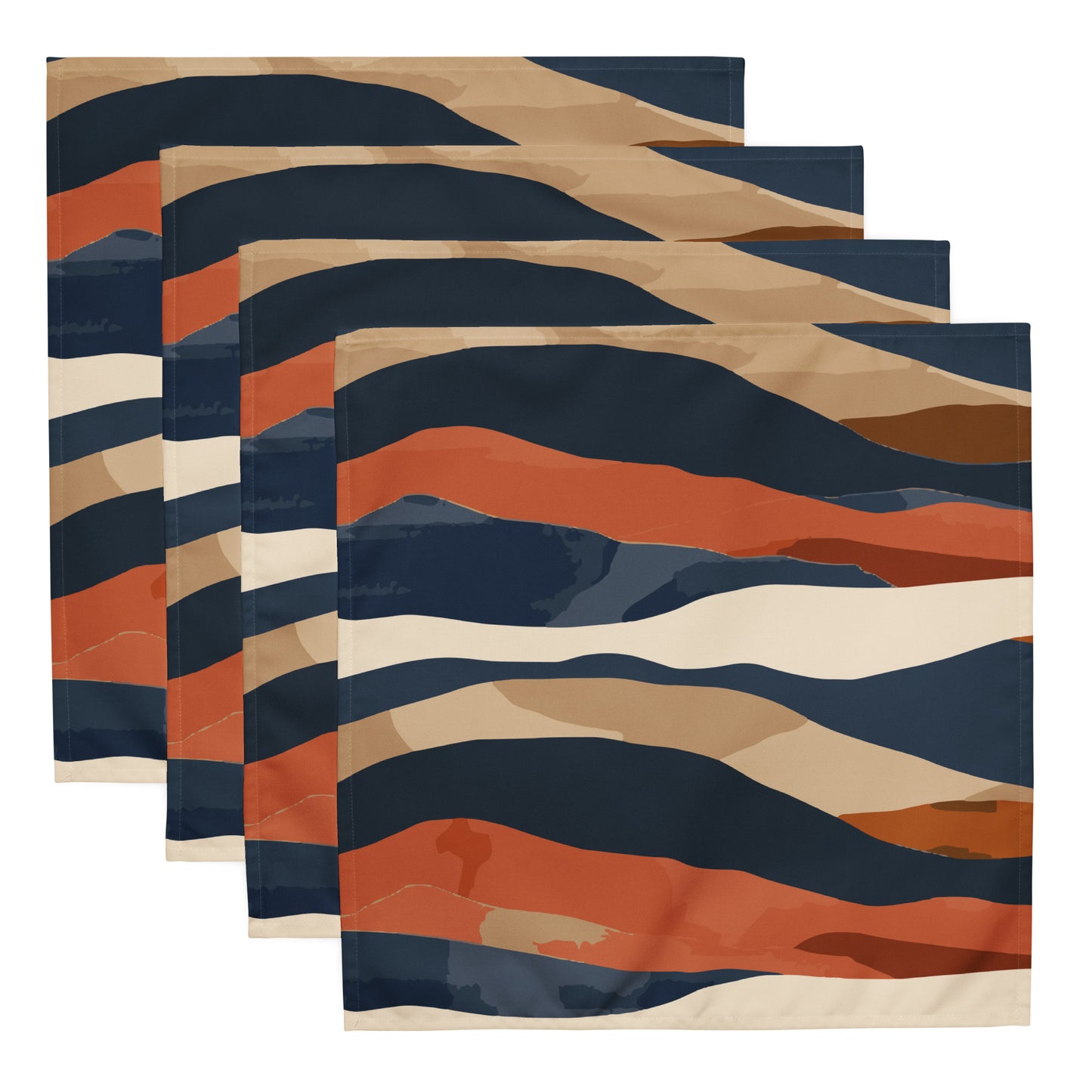 Abstract Mountain Landscape Cloth Napkin Set