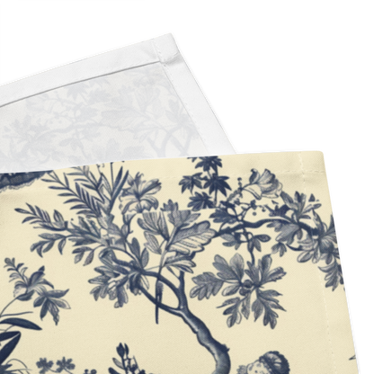 Toile de Jouy Napkin, Blue Floral Napkin, Cream Napkin