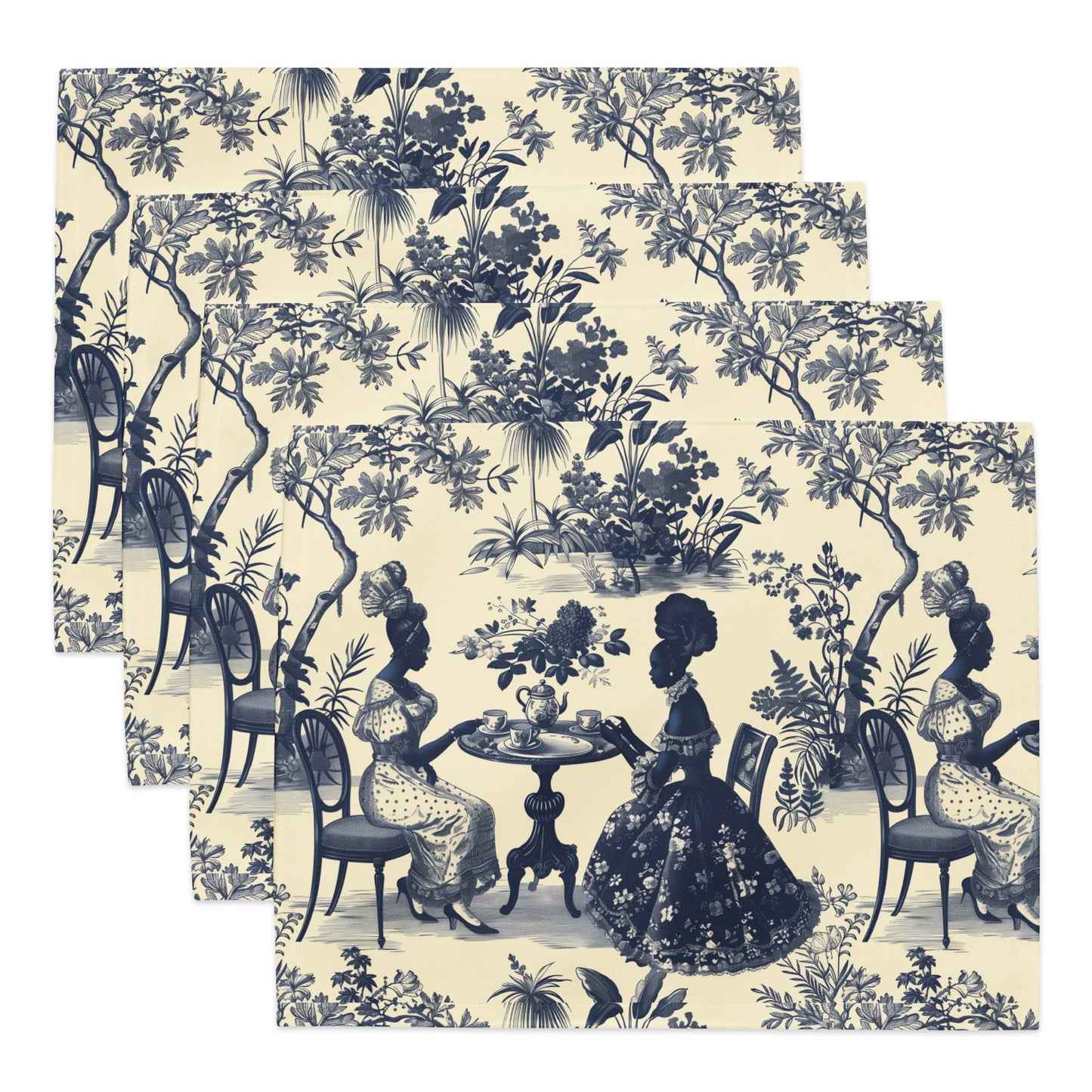 High Tea in the Garden Toile de Jouy Placemat Set