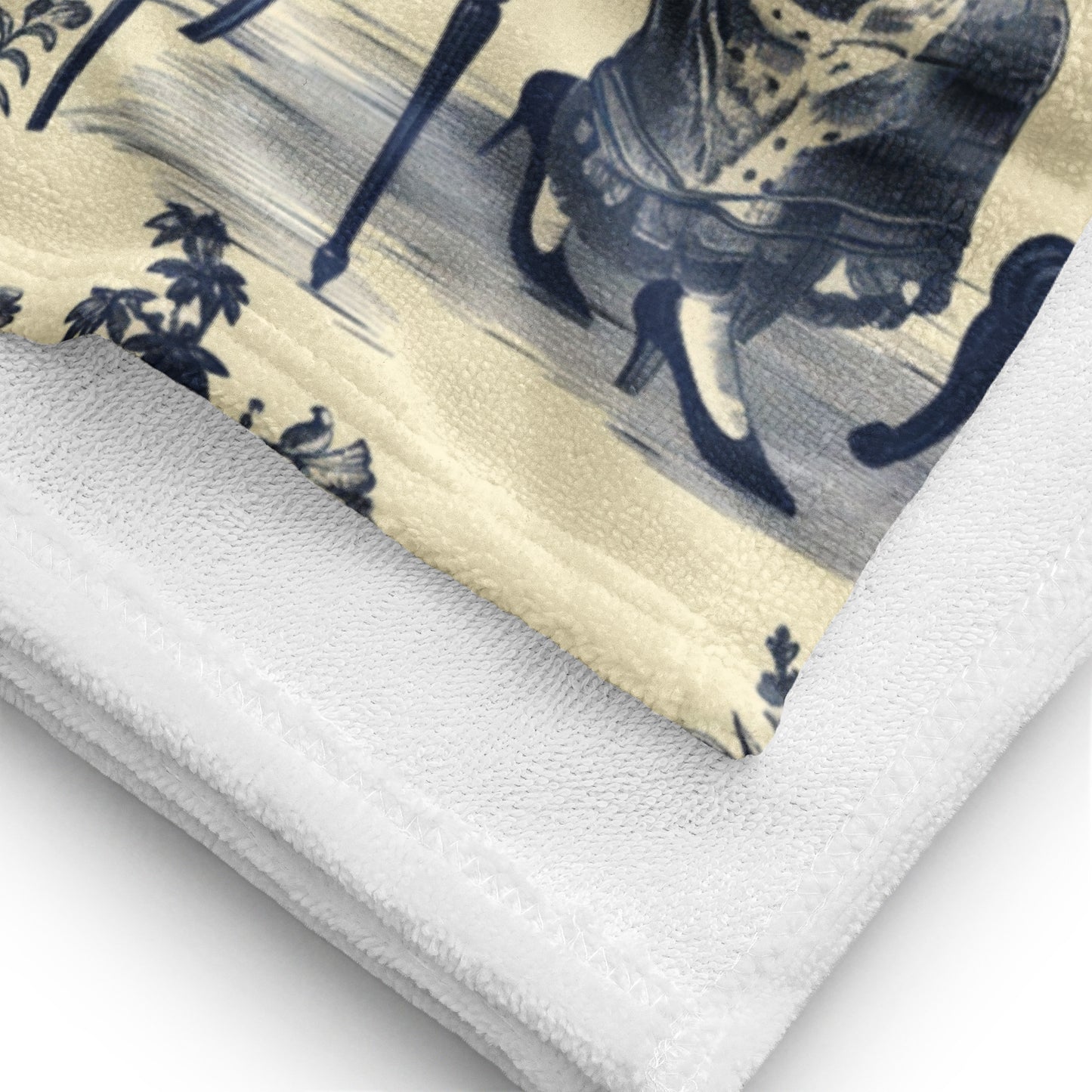 High Tea in the Garden Toile de Jouy Luxury Bath Towel