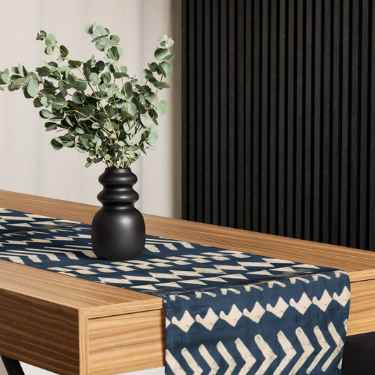 African Mudcloth Navy Blue Table runner