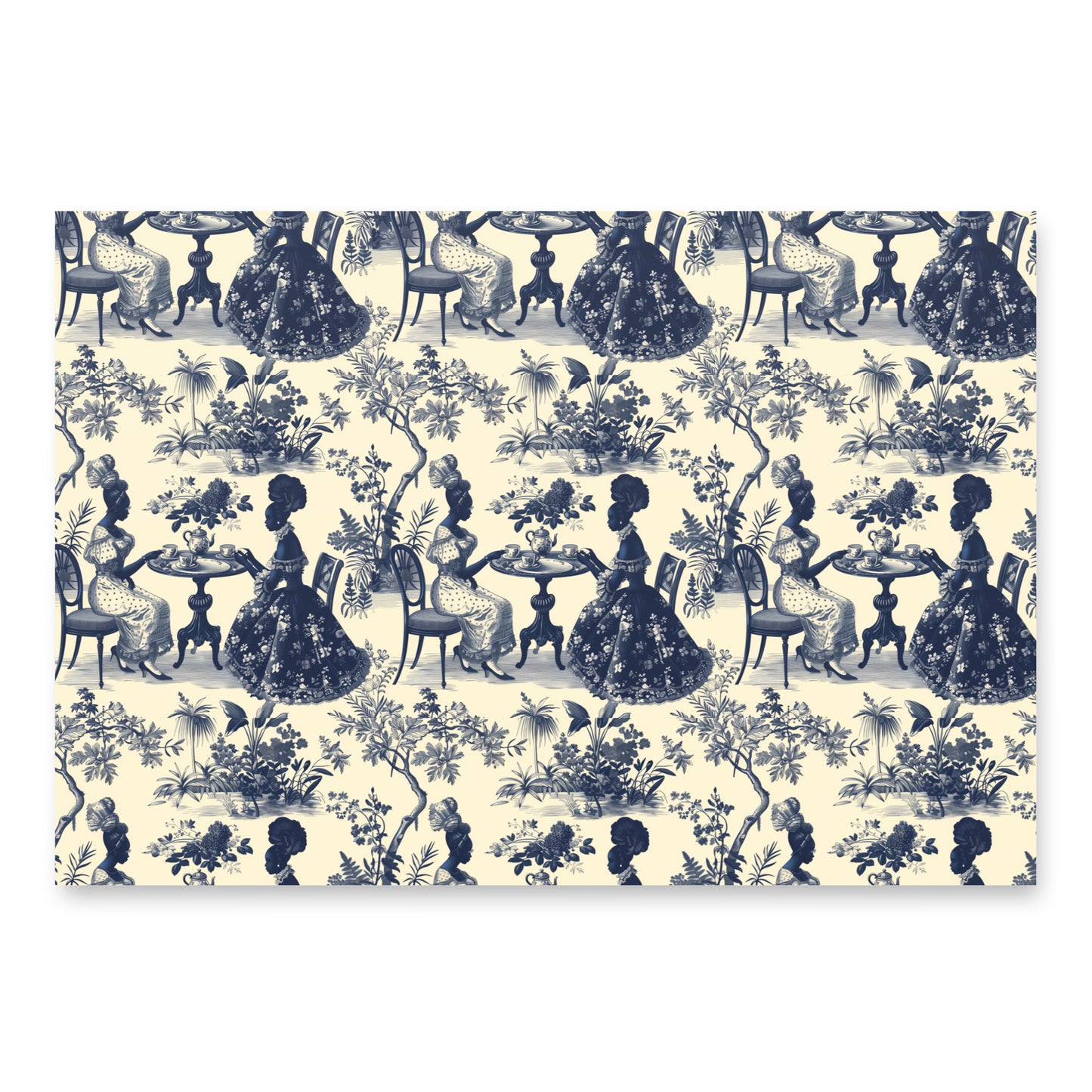 High Tea in the Garden Toile de Jouy Wrapping paper sheets