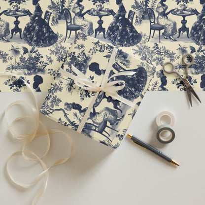 High Tea in the Garden Toile de Jouy Wrapping paper sheets