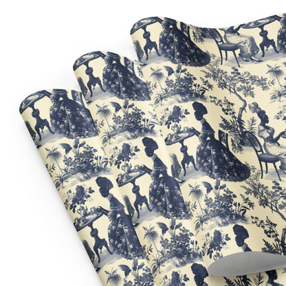 High Tea in the Garden Toile de Jouy Wrapping paper sheets